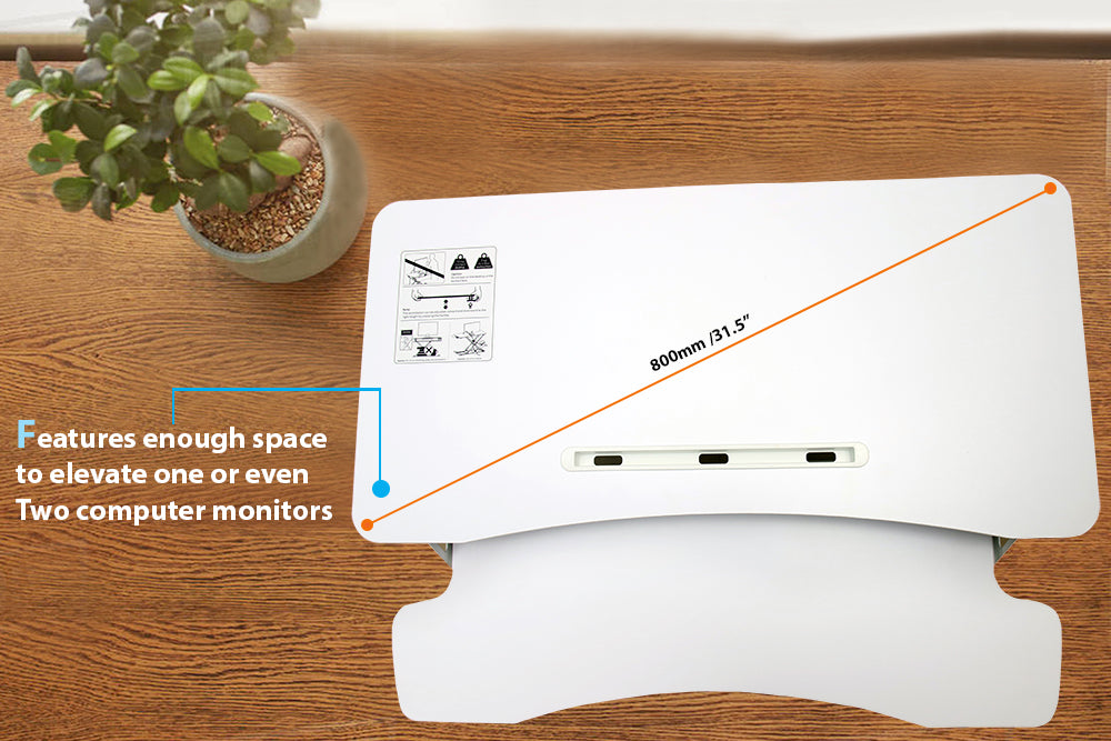 Gas Spring Height Adjustable Riser Converter, with Sit to Stand Ergonomic Principle with 31.5