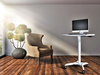 Instant Multi-Purpose Rolling Podium Lectern with Wheels Laptop Workstation, Height Adjustable Pneumatic Sit-Stand Mobile Laptop Cart