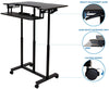 Rife Mobile Standing Desk with Wheels, Rolling Sit Stand Workstation for Desktop Computers and Laptops, 34 Inch Wide with Adjustable Keyboard Tray (MCT05)