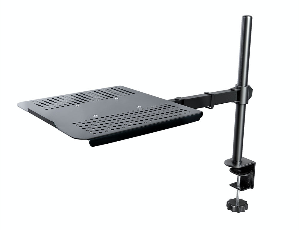 Fully Adjustable Extension with C Clamp Single Laptop Notebook Desk Mount Stand, Black (RCLT)