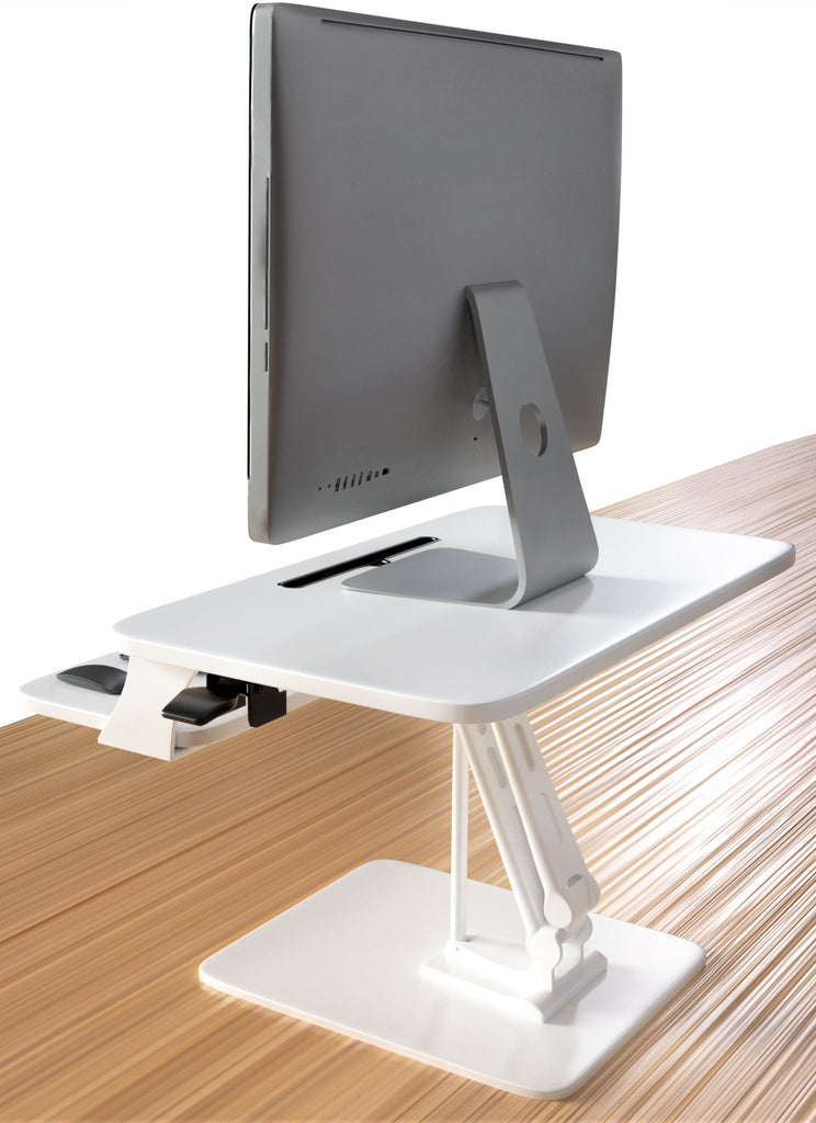 Sit to Stand Desktop Riser White with Pneumatic Adjustment, White (RDFP)