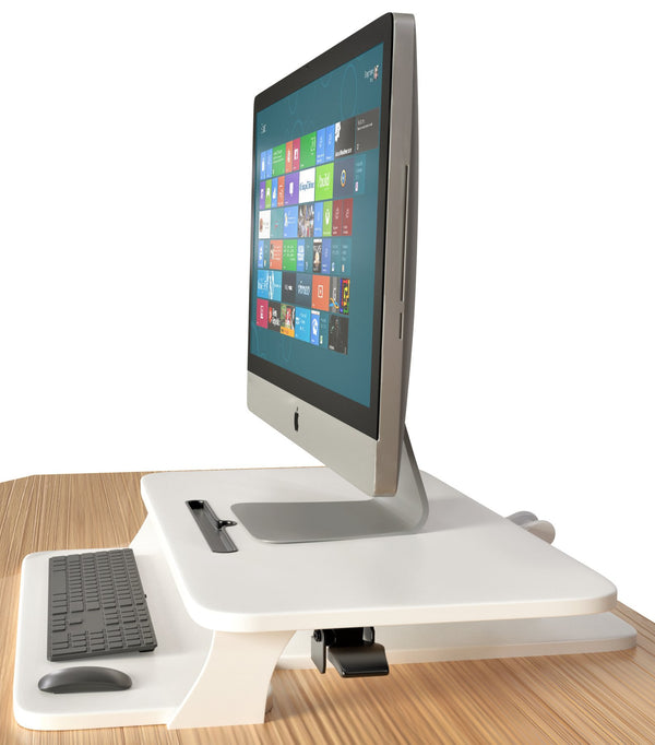Sit to Stand Desktop Riser White with Pneumatic Adjustment, White (RDFP)