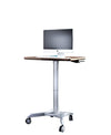Pneumatic Adjustable Height Laptop Desk, Sit and Stand Mobile Laptop Computer Desk Cart, Ergonomic Design, Excellent Lectern for Classrooms, Offices, and Home, Silver (LPTR)