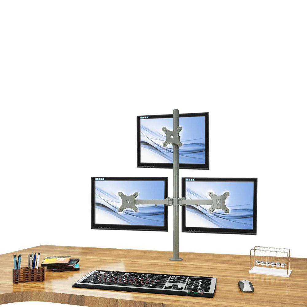 Triple Monitor Table-Fixed Stand – 3MS-FT
