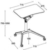Pneumatic Sit-Stand Mobile Laptop Cart, Height Adjustable Multi-Purpose Rolling Podium Lectern with Wheels Laptop Workstation, Silver