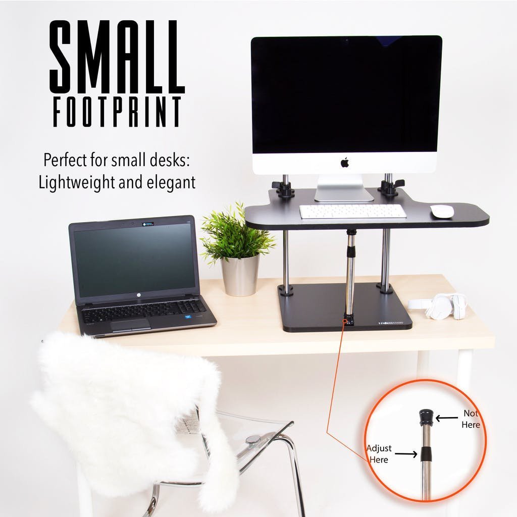 Adjustable Sit to Stand Standing Desk On Top Of Your Existing Desk SSD, 2 Shelves