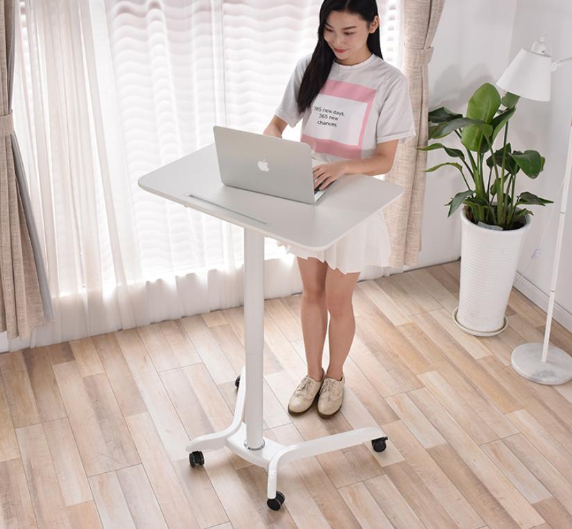 Instant Multi-Purpose Rolling Podium Lectern with Wheels Laptop Workstation, Height Adjustable Pneumatic Sit-Stand Mobile Laptop Cart