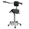 Salli Ultra Two-part seat Chair wth Back rest and arm supports, For demanding precision work, in e.g. operating theatres, dentist clinic, Black