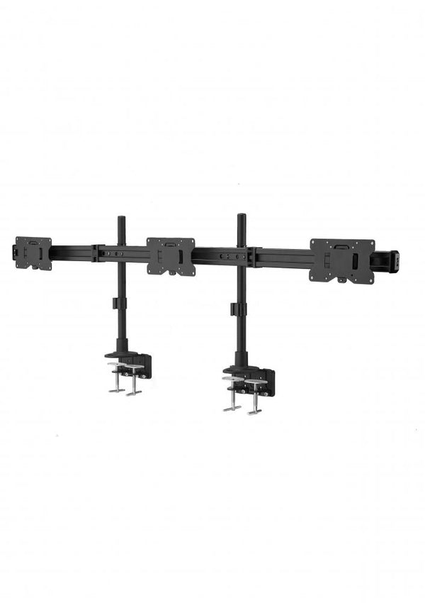 Triple LED LCD Monitor Stand Clamp Desk Mount for Support up to 32" Monitors, 29 inch Pole Heavy Duty Fully Adjustable Stand, Black (2003MSCT)