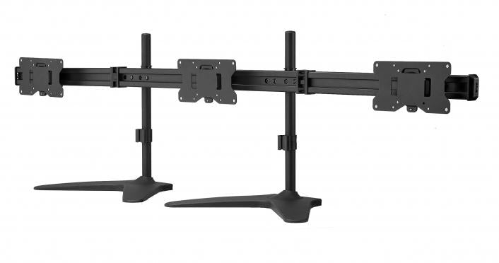 Triple LED LCD Monitor Stand up Freestanding Desk Mount for Support up to 32