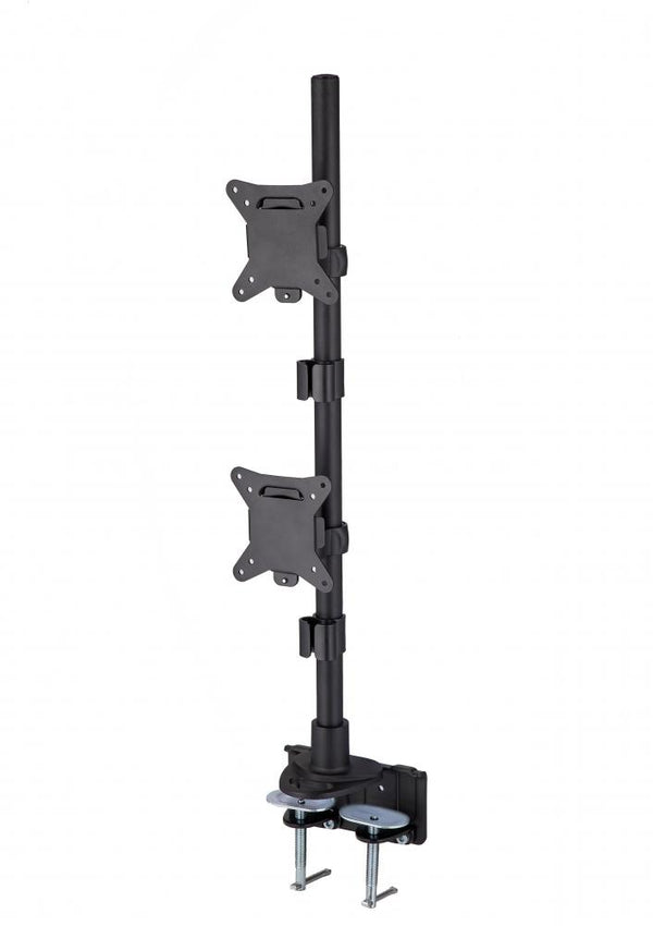雙 LED LCD 顯示器立起 C 夾台安裝 43 英寸 + 49 吋超寬 /曲線顯示器，29 吋極點重載完全可調支架垂直陣列，黑色 （2MSCTV-T）